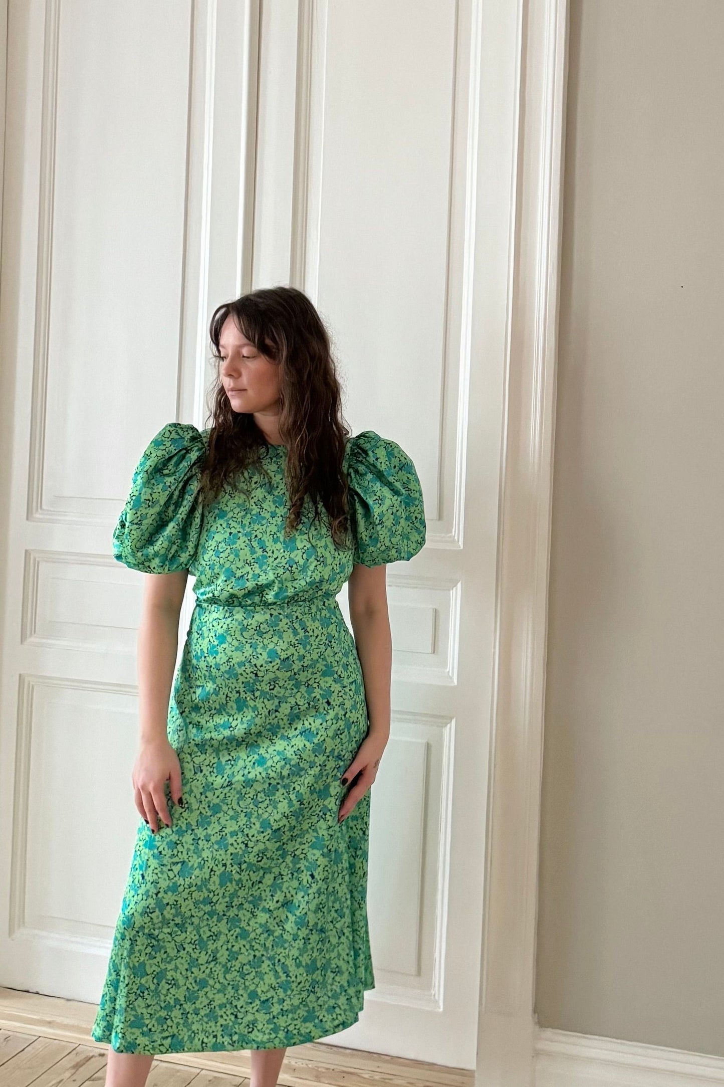 Rotate Green Flower Dress