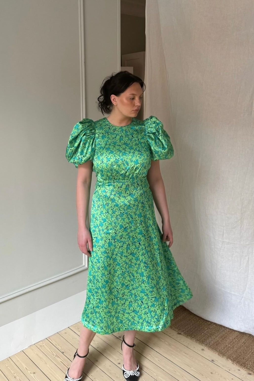 Rotate Green Flower Dress