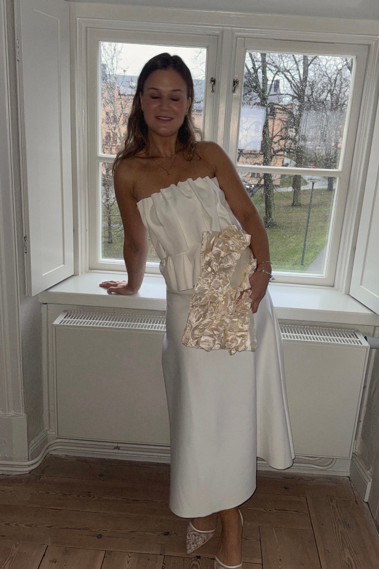 Dagmar Sculpted White Dress