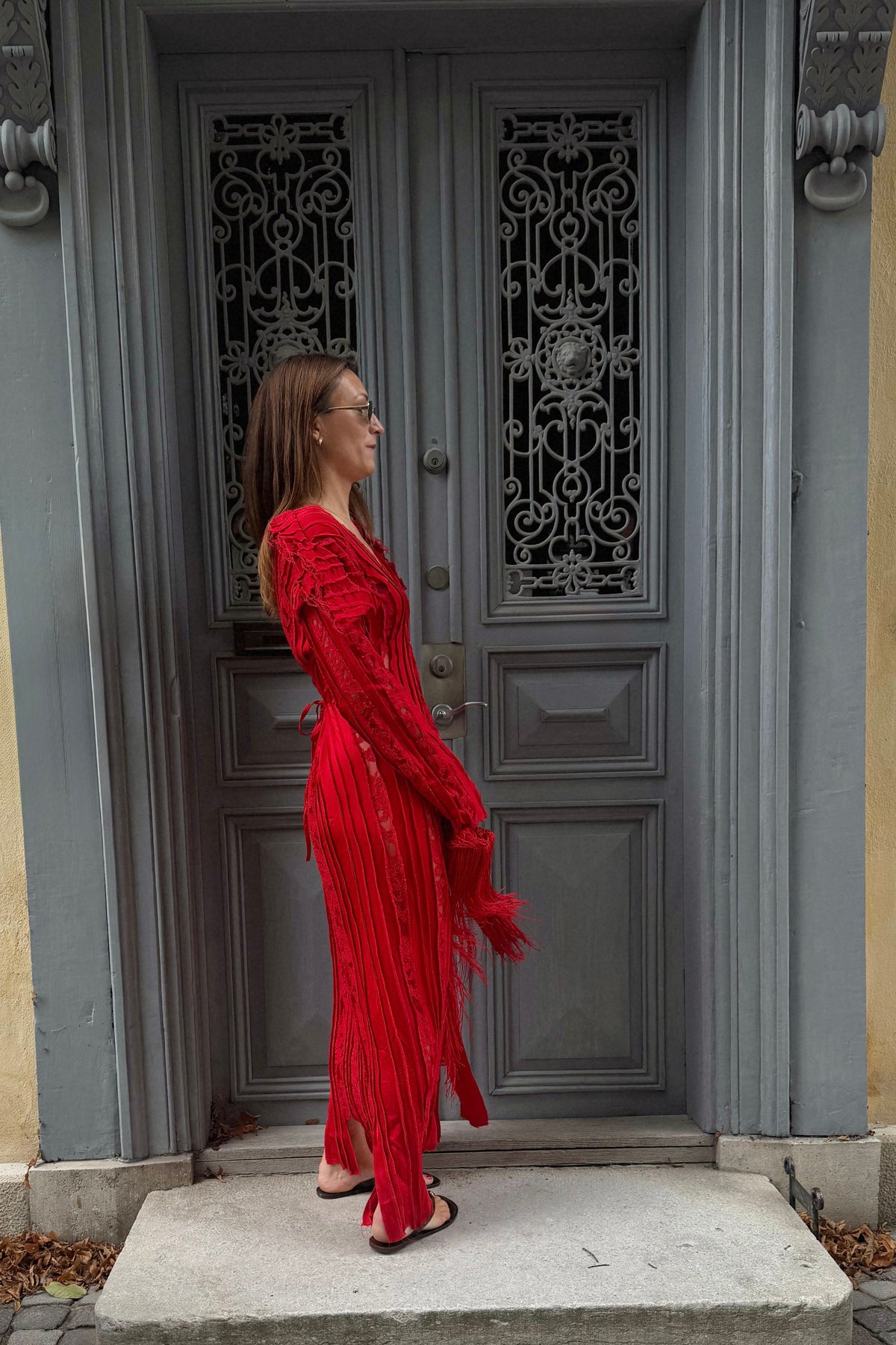 Kristine Boström Panel Red Dress