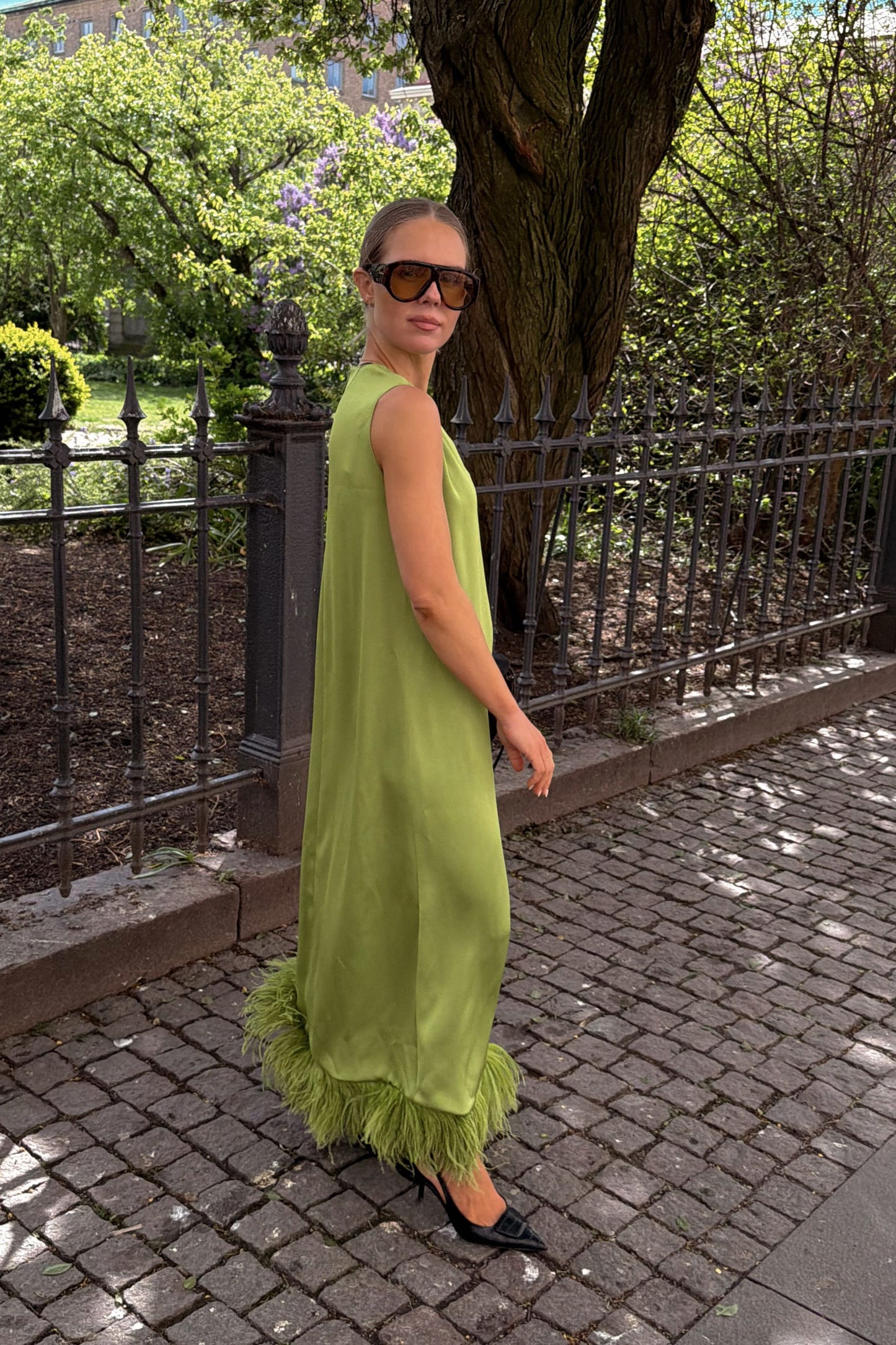 Carolina Herrera Feather Dress