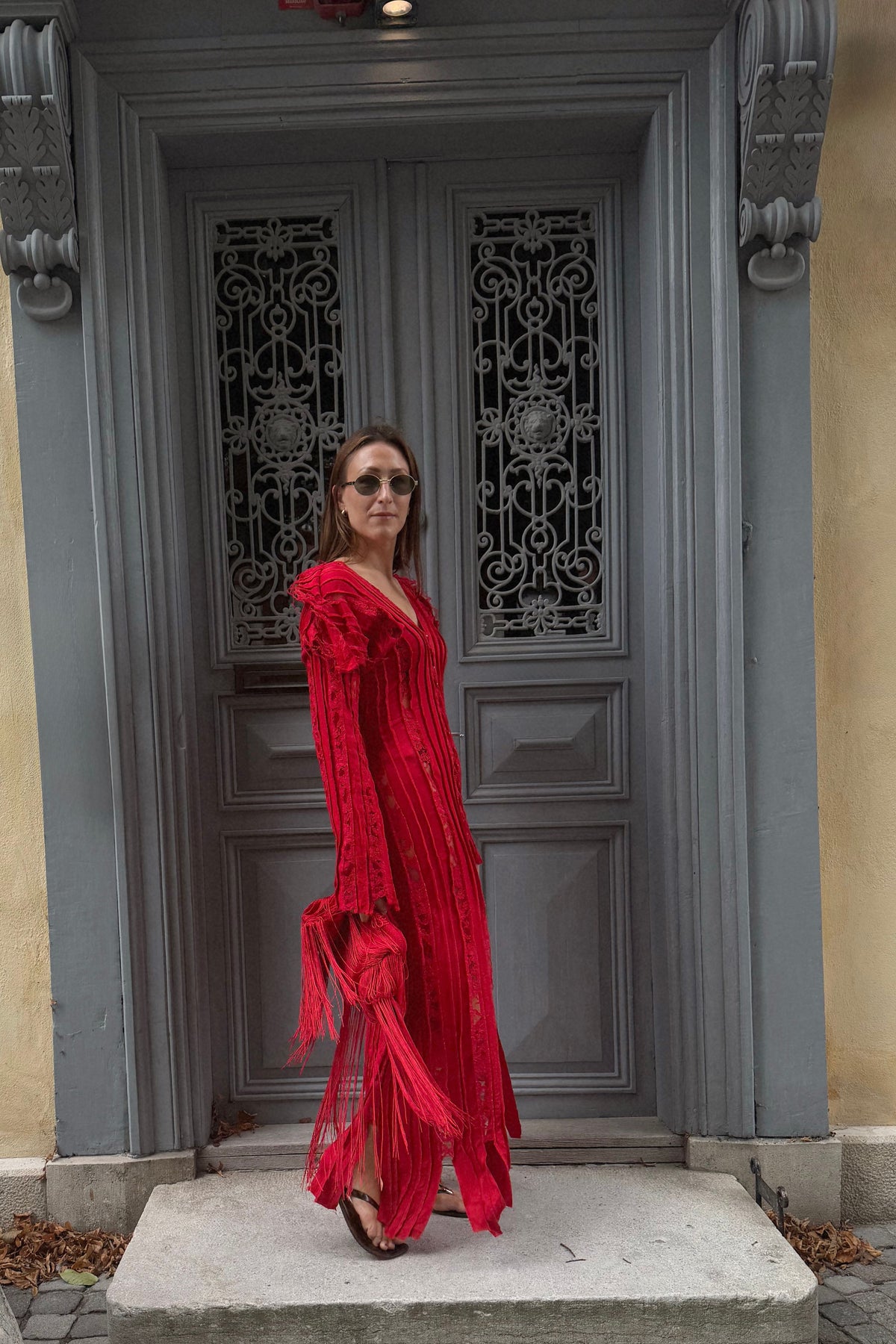 Kristine Boström Panel Red Dress
