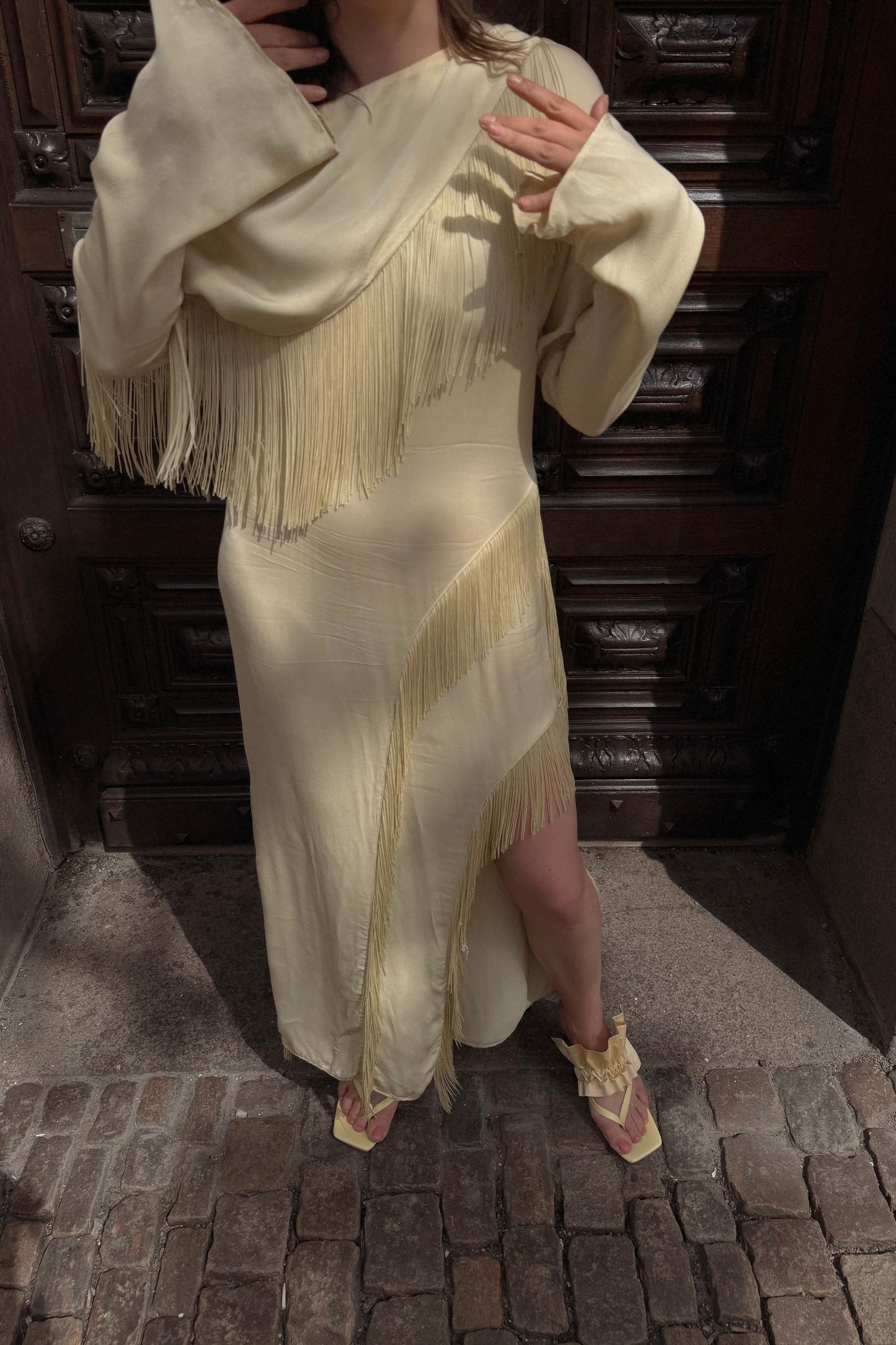 Long Sleeve Fringe Dress