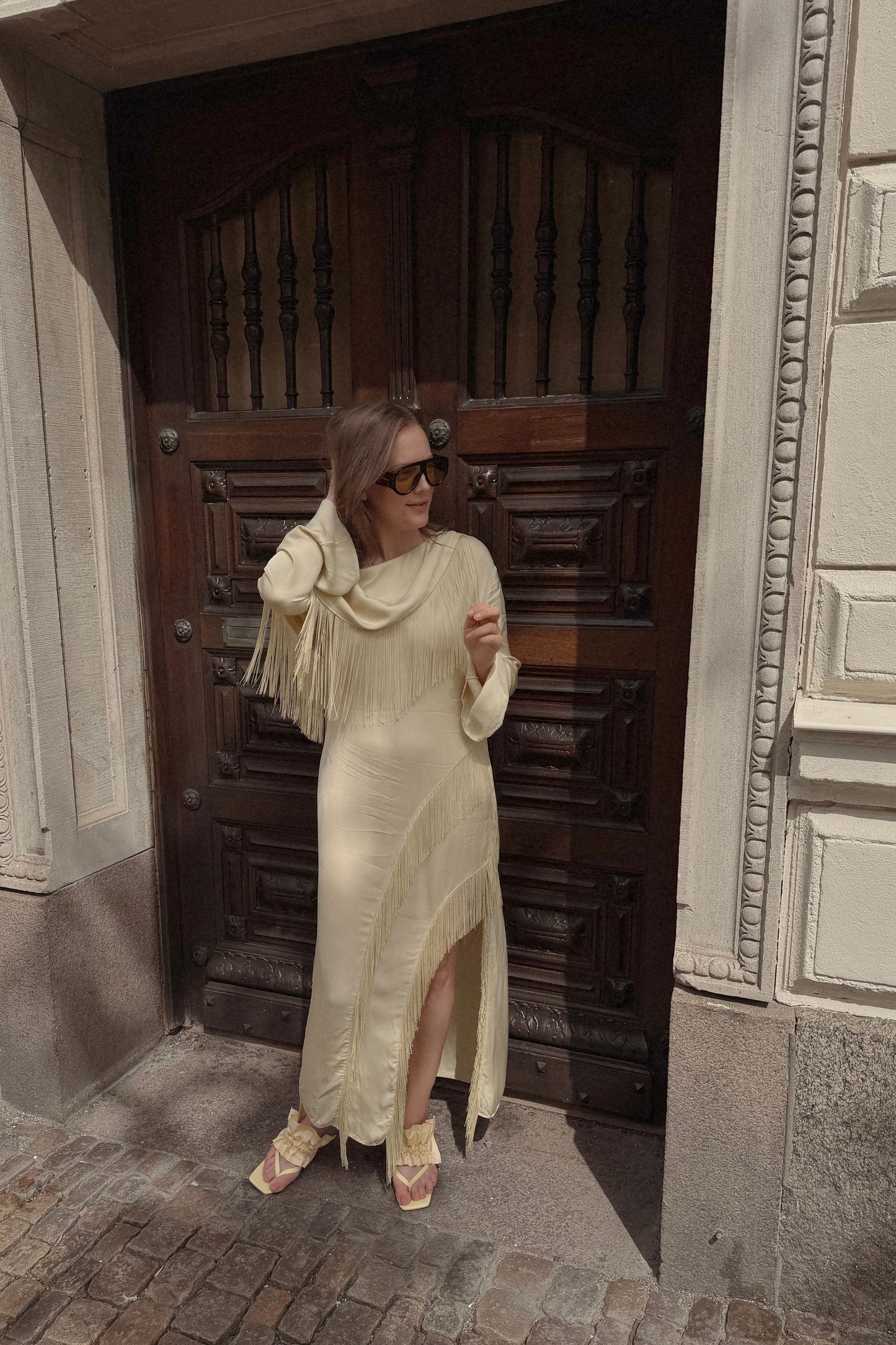 Long Sleeve Fringe Dress