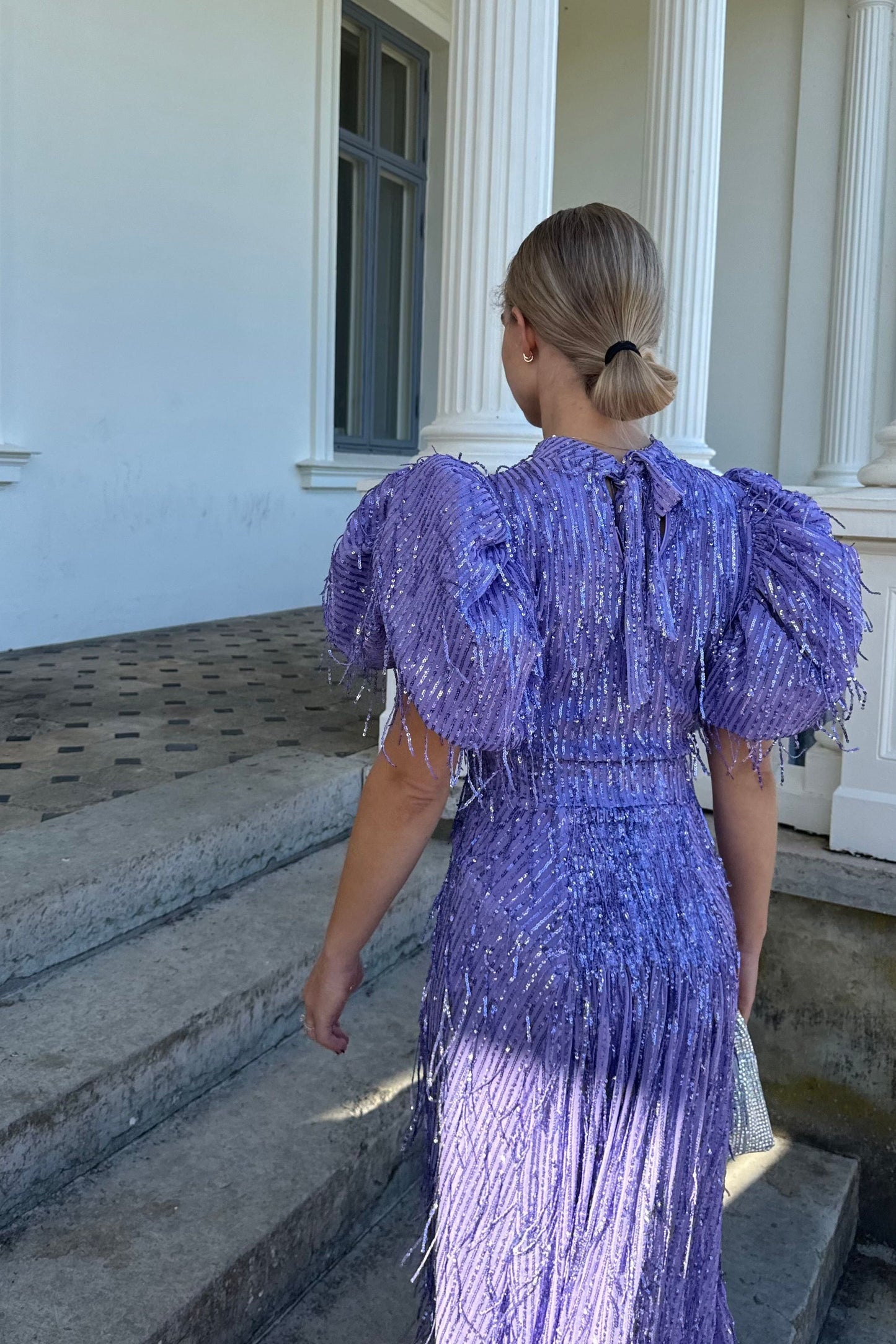 Rotate Purple Fringe Dress