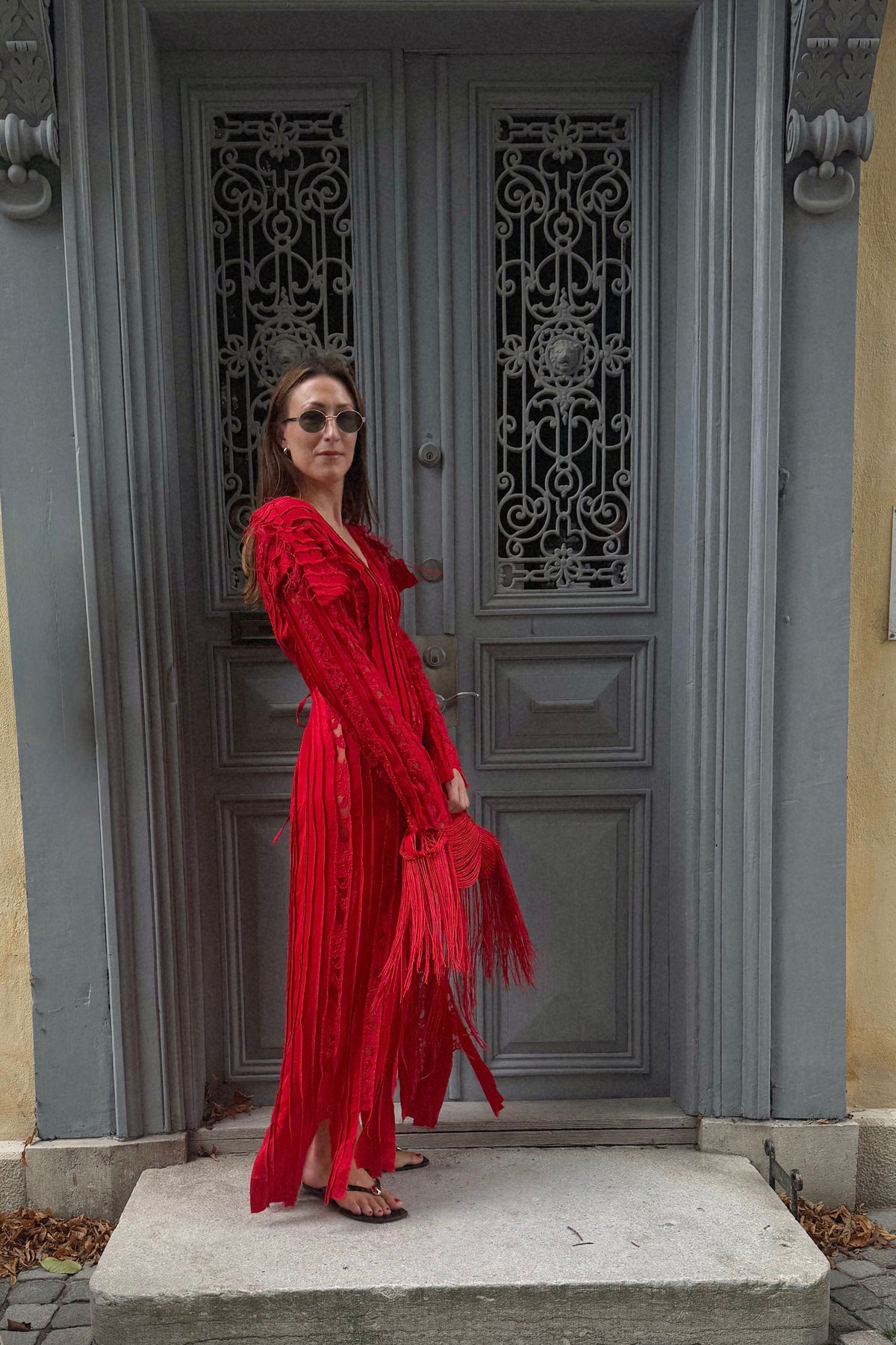 Kristine Boström Panel Red Dress