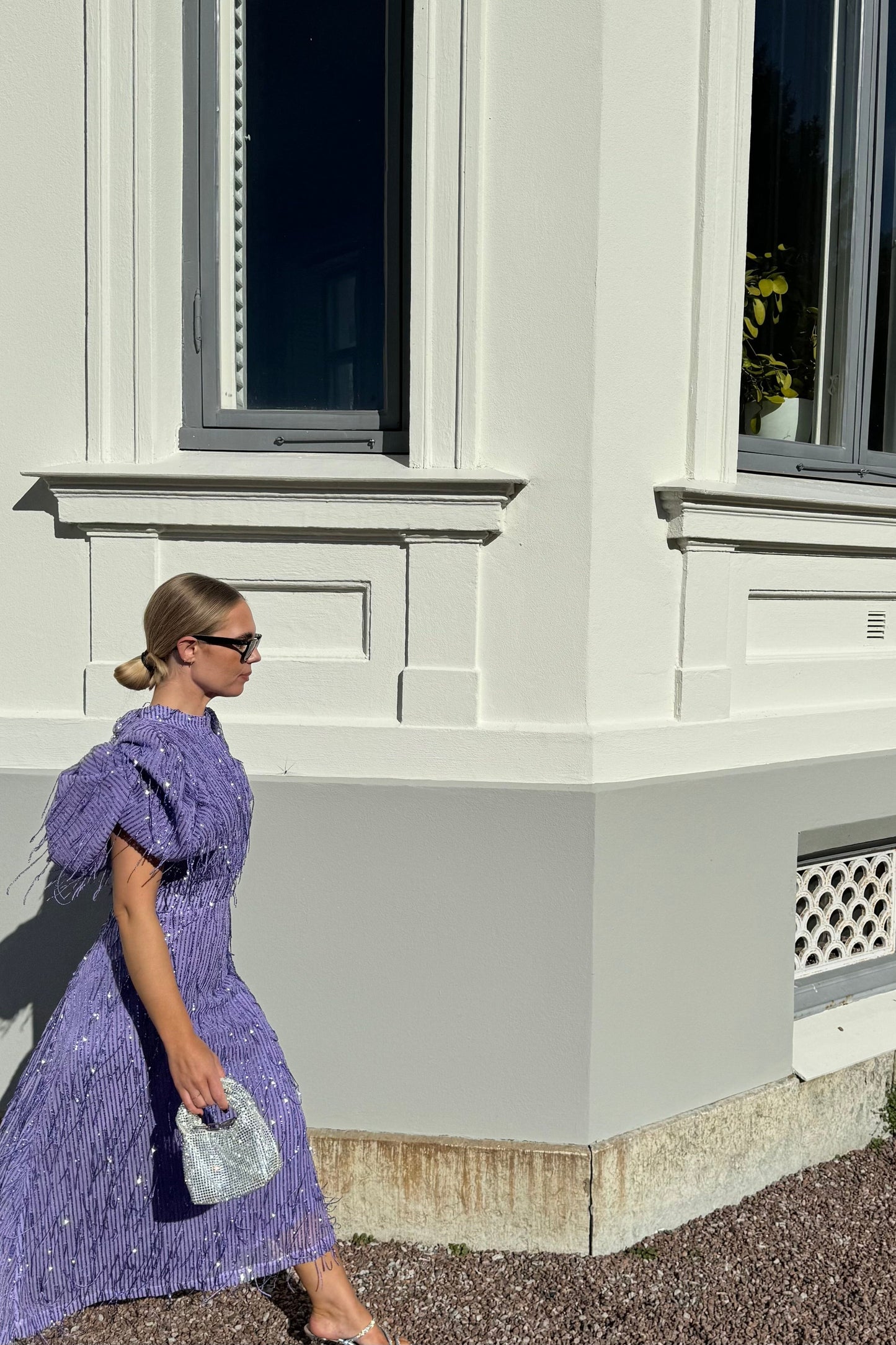 Rotate Purple Fringe Dress